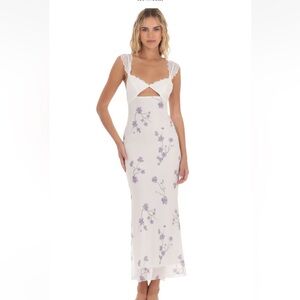 Lucy in the Sky Lace Cutout Floral Maxi dress